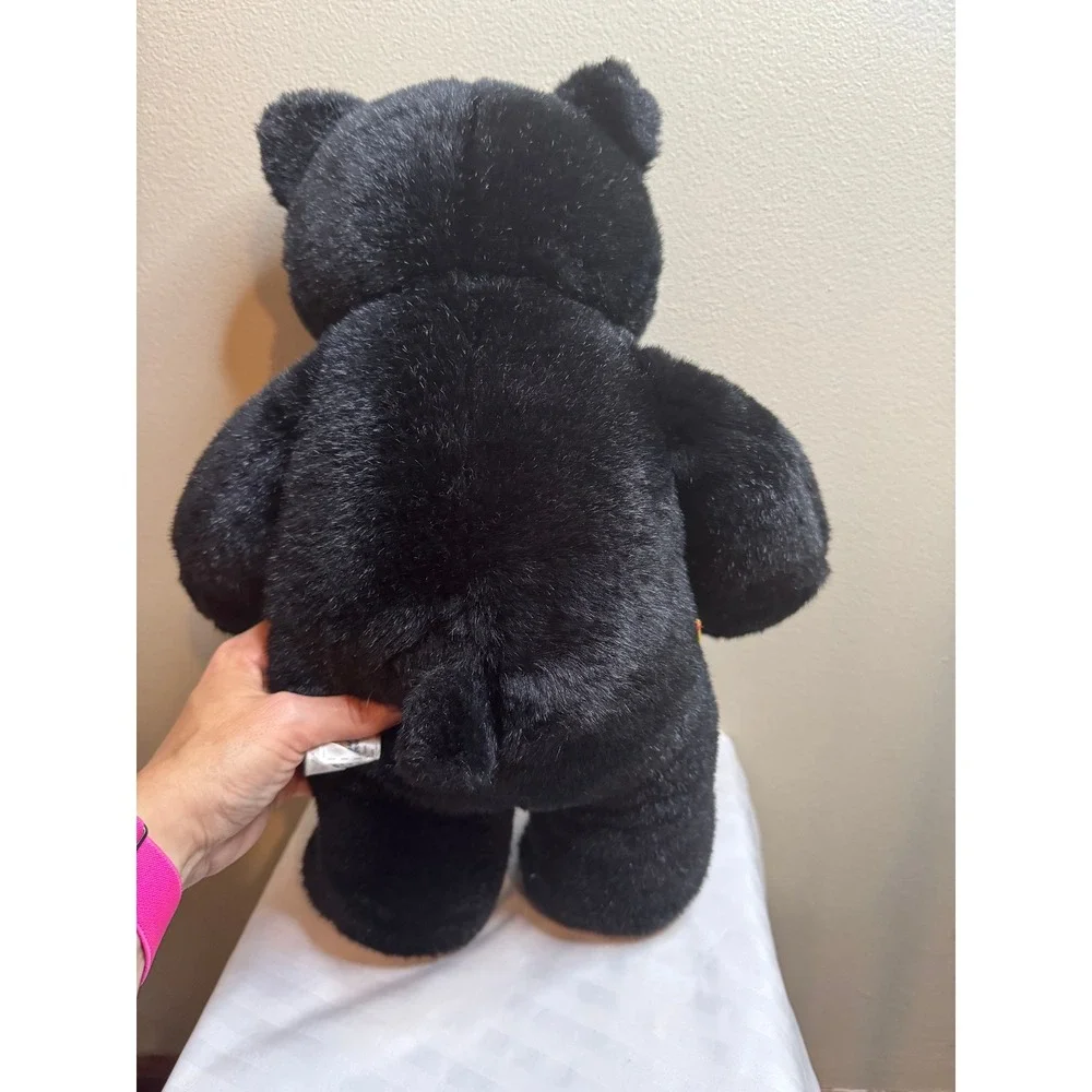 Build-A-Bear Workshop Black Teddy Bear Plush Stuffed Animal 17 inch Tan Accents